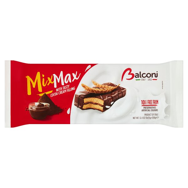 Balconi Mix Max with Tasty Cocoa Cream Filling | 10 x 35g