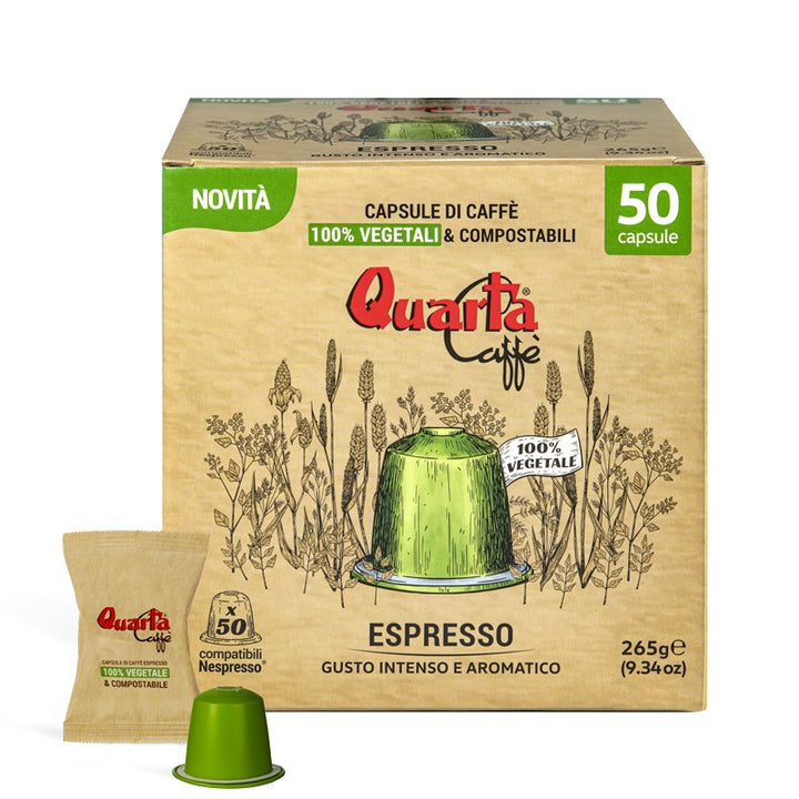 Quarta Caffè 100% Vegetable & Compostable Capsules | 50pcs