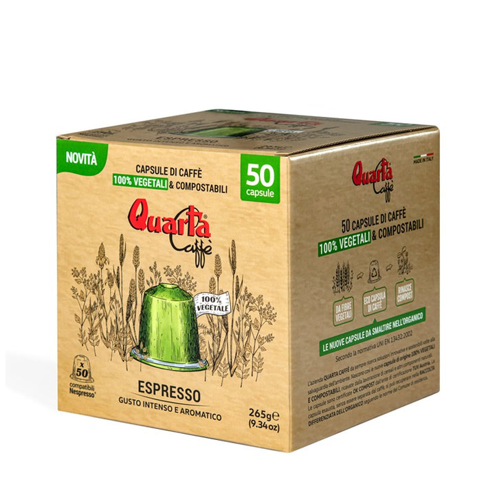 Quarta Caffè 100% Vegetable & Compostable Capsules | 50pcs