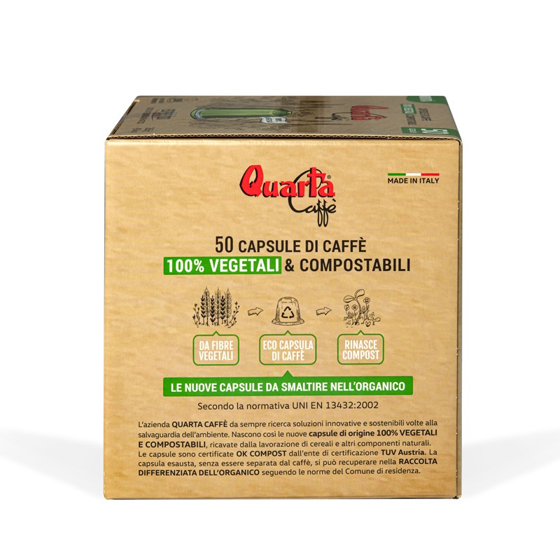 Quarta Caffè 100% Vegetable & Compostable Capsules | 50pcs