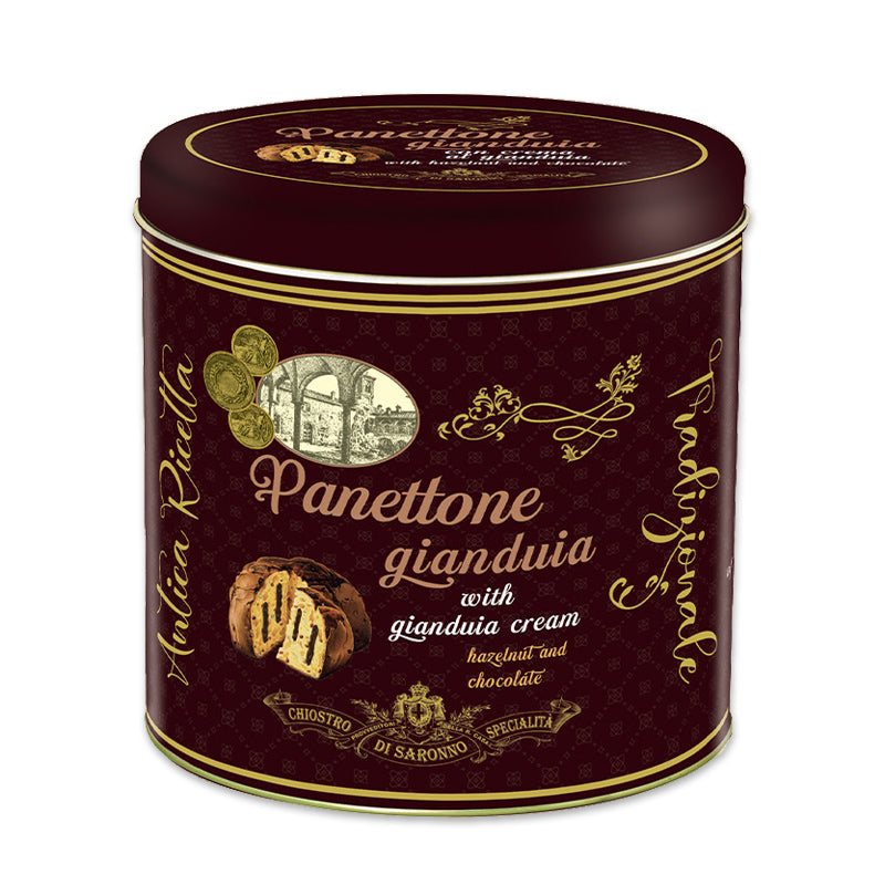 Panettone Gianduja Chocolate & Hazelnut Black Luxury Edition, Chiostro di Saronno | 750g