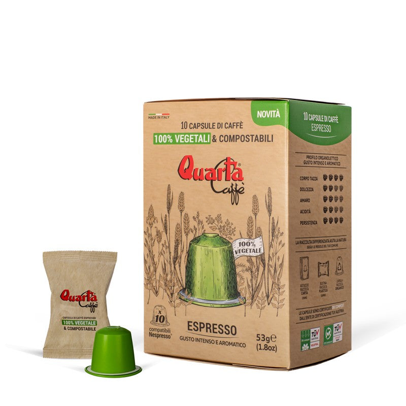 Quarta Caffè 100% Vegetable & Compostable Capsules | 10pcs