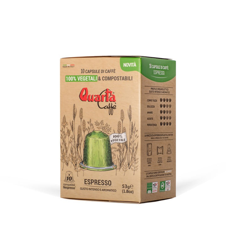 Quarta Caffè 100% Vegetable & Compostable Capsules | 10pcs