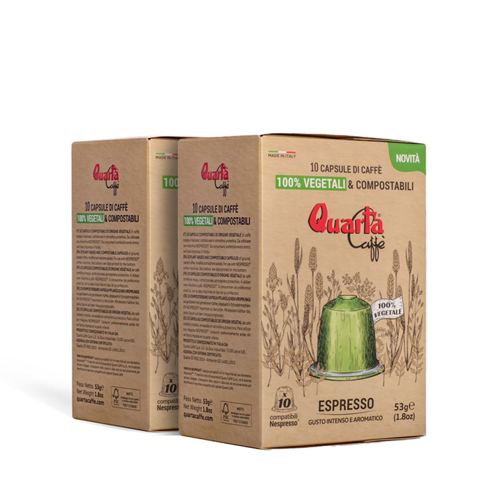 Quarta Caffè 100% Vegetable & Compostable Capsules | 10pcs