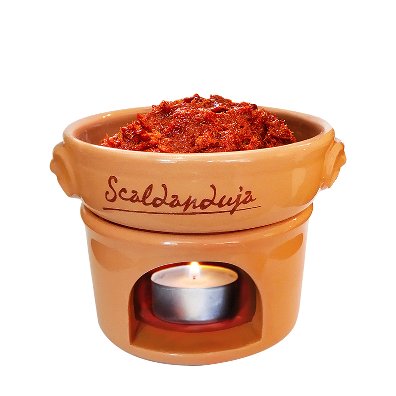 Scaldanduja “Tegamino” ceramic pan + Nduja 90gr jar