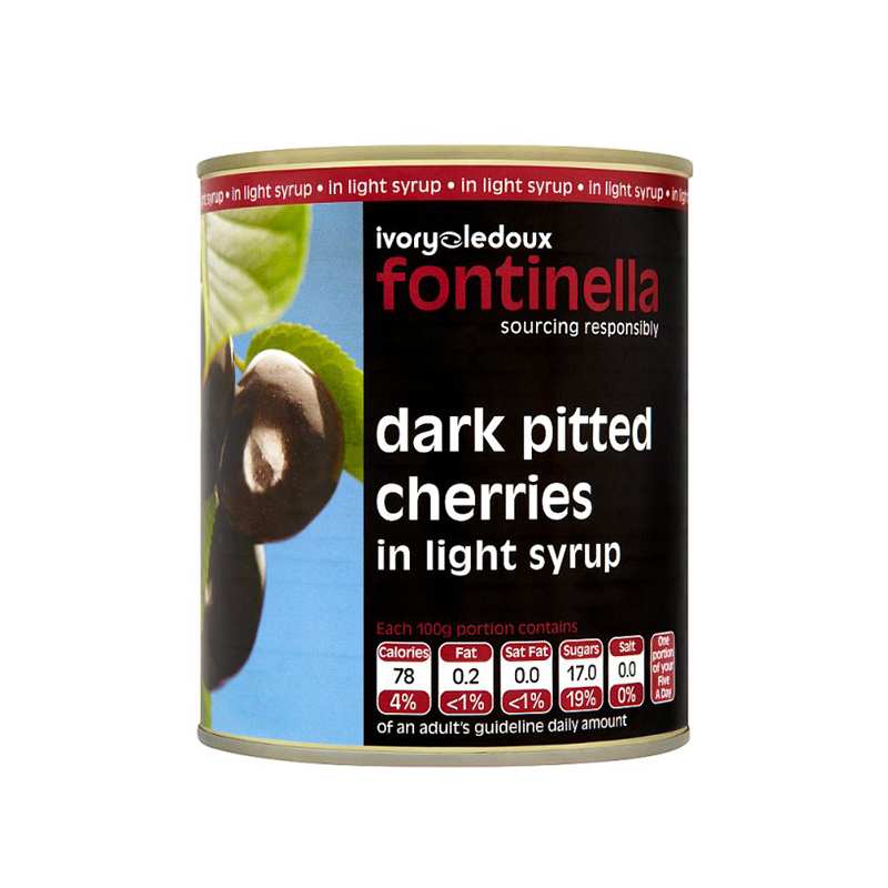 Fontinella Dark Pitted Cherries in Light Syrup | 810g